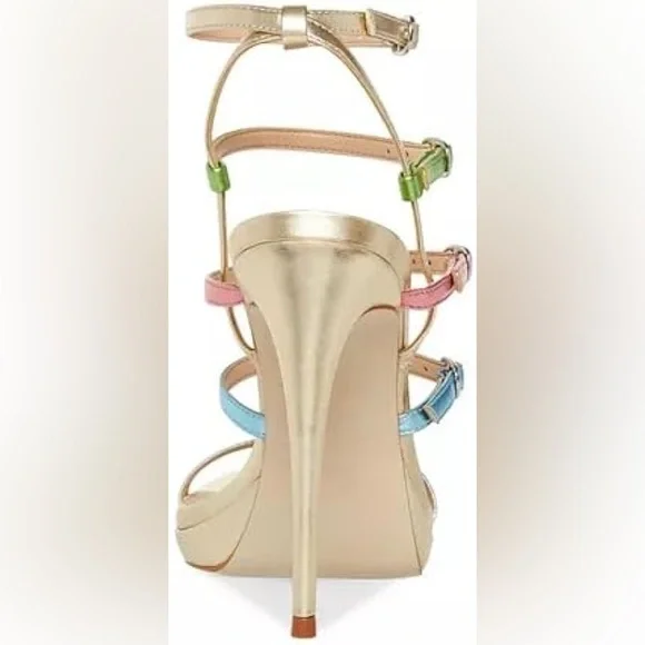 STEVE MADDEN NWT Jubliant Rainbow Metallic Strappy Buckle Detail Dress Sandals - Picture 3 of 12